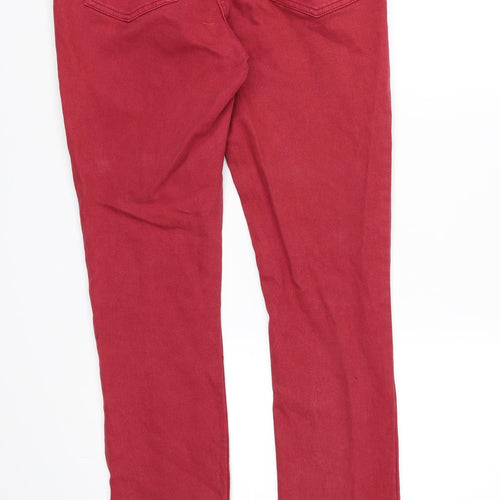 Dorothy Perkins Womens Red  Denim Skinny Jeans Size 8 L31 in