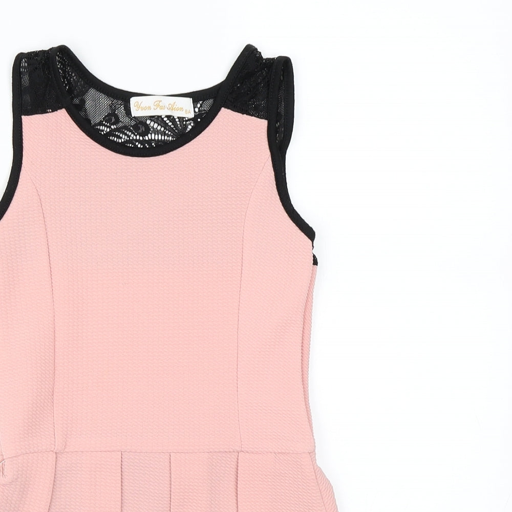 Preworn Girls Pink   A-Line  Size 8 Years
