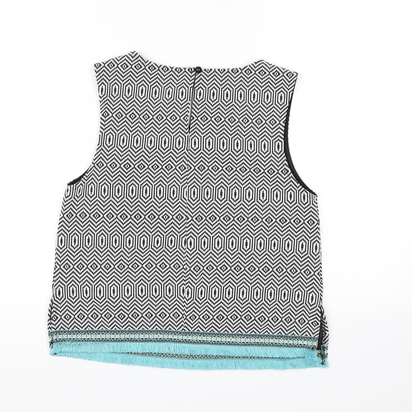 Candy Couture Girls Black Geometric  Cropped Tank Size 14 Years
