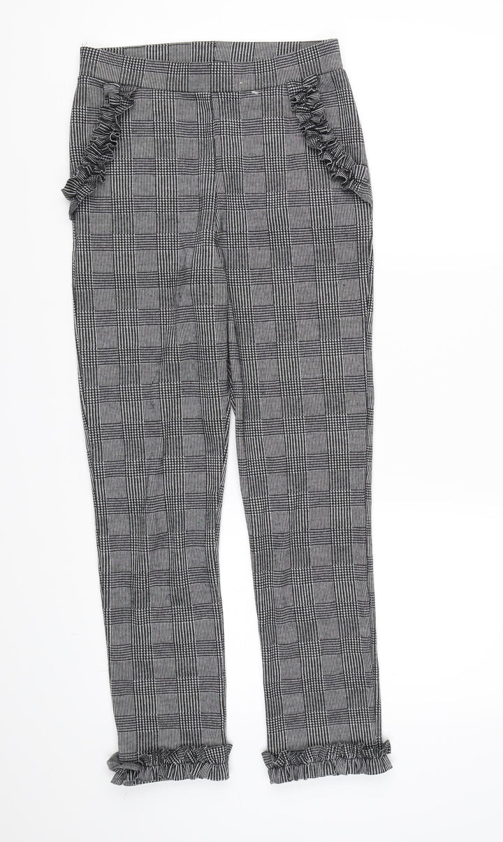 TU Womens Grey Check Trousers Size 8 L25 in