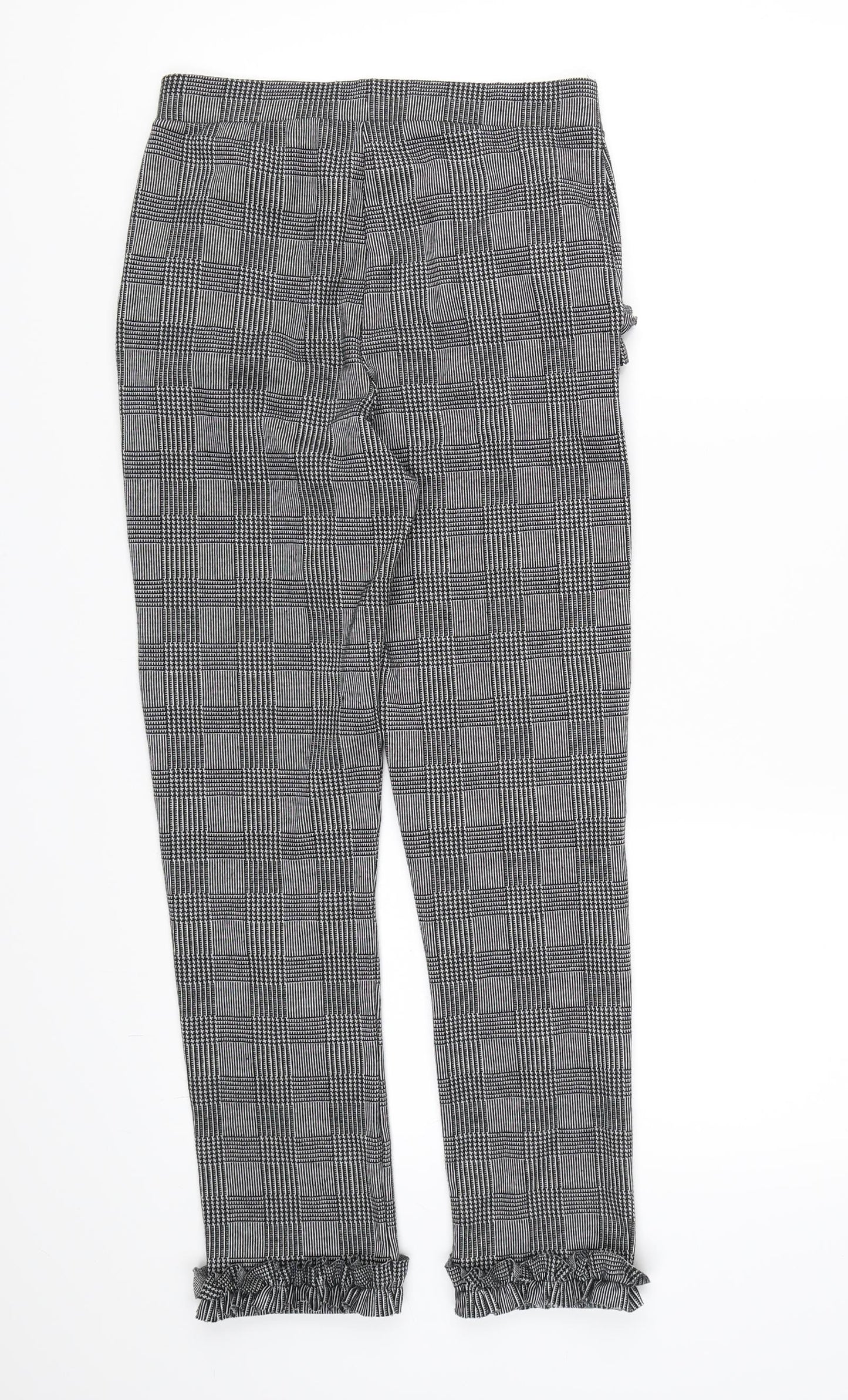 TU Womens Grey Check  Trousers  Size 8 L25 in