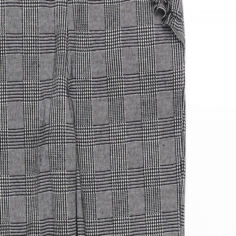 TU Womens Grey Check  Trousers  Size 8 L25 in