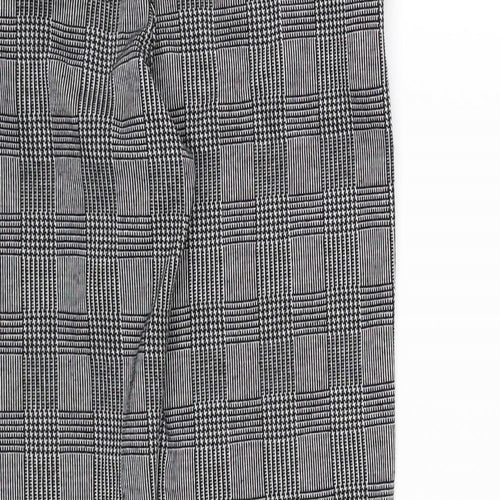 TU Womens Grey Check  Trousers  Size 8 L25 in