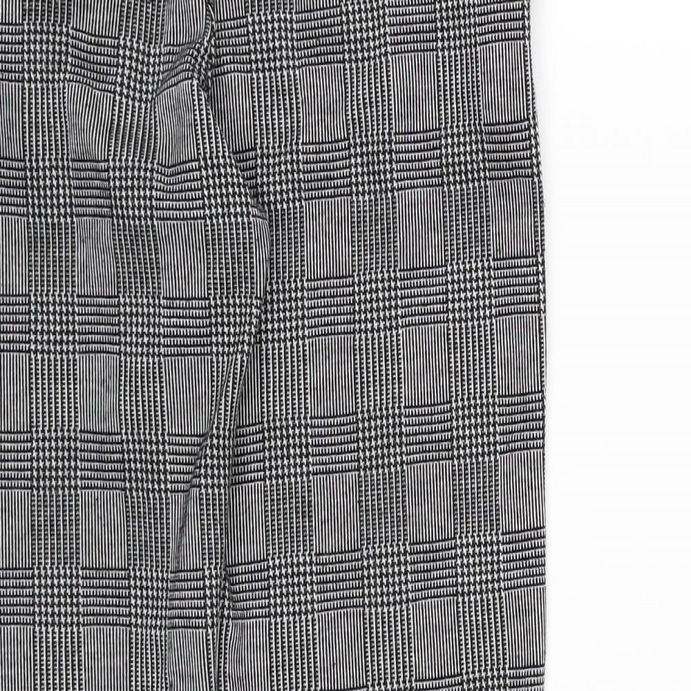 TU Womens Grey Check  Trousers  Size 8 L25 in