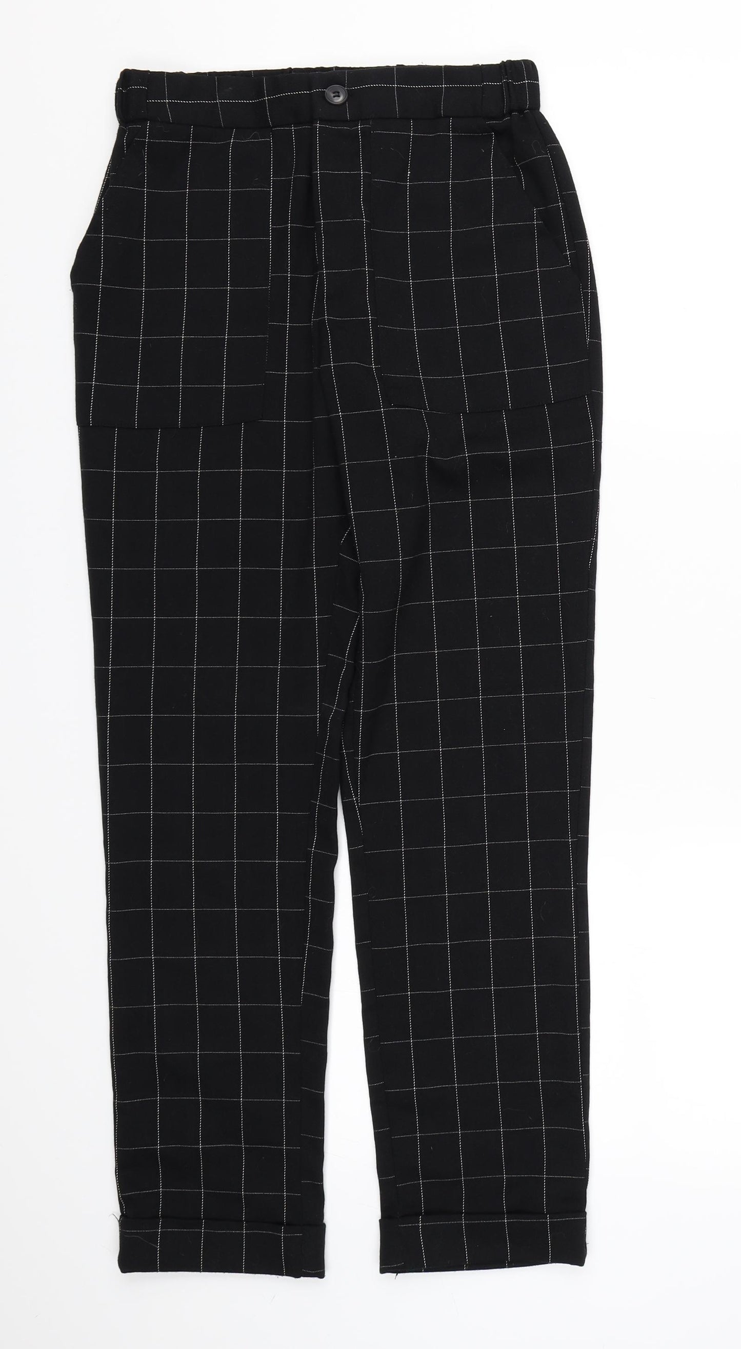 Light Before Dark Womens Black Check  Trousers  Size XS L26 in