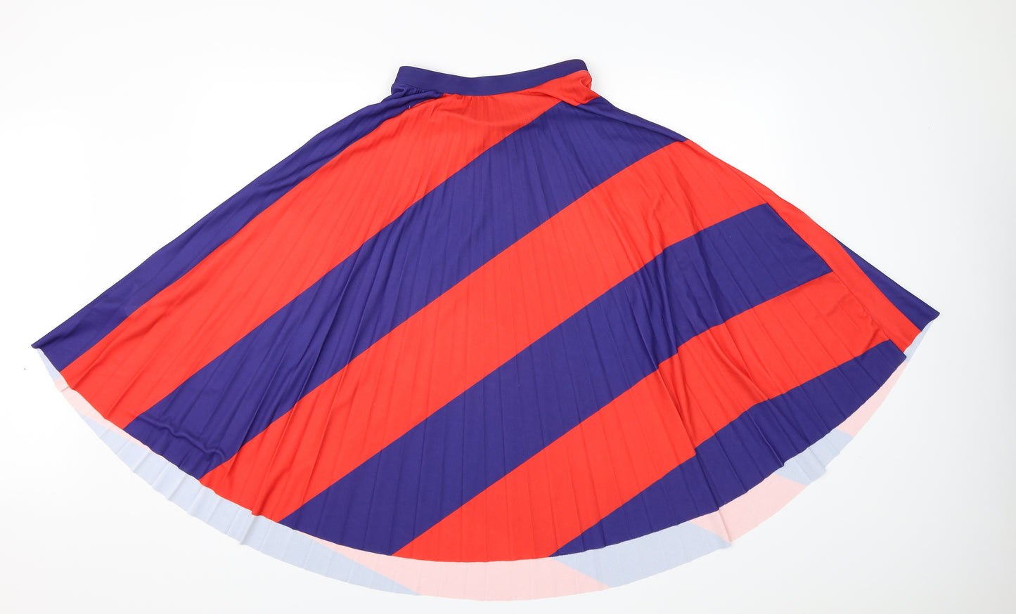 Bershka Womens Multicoloured Striped  Pleated Skirt Size S