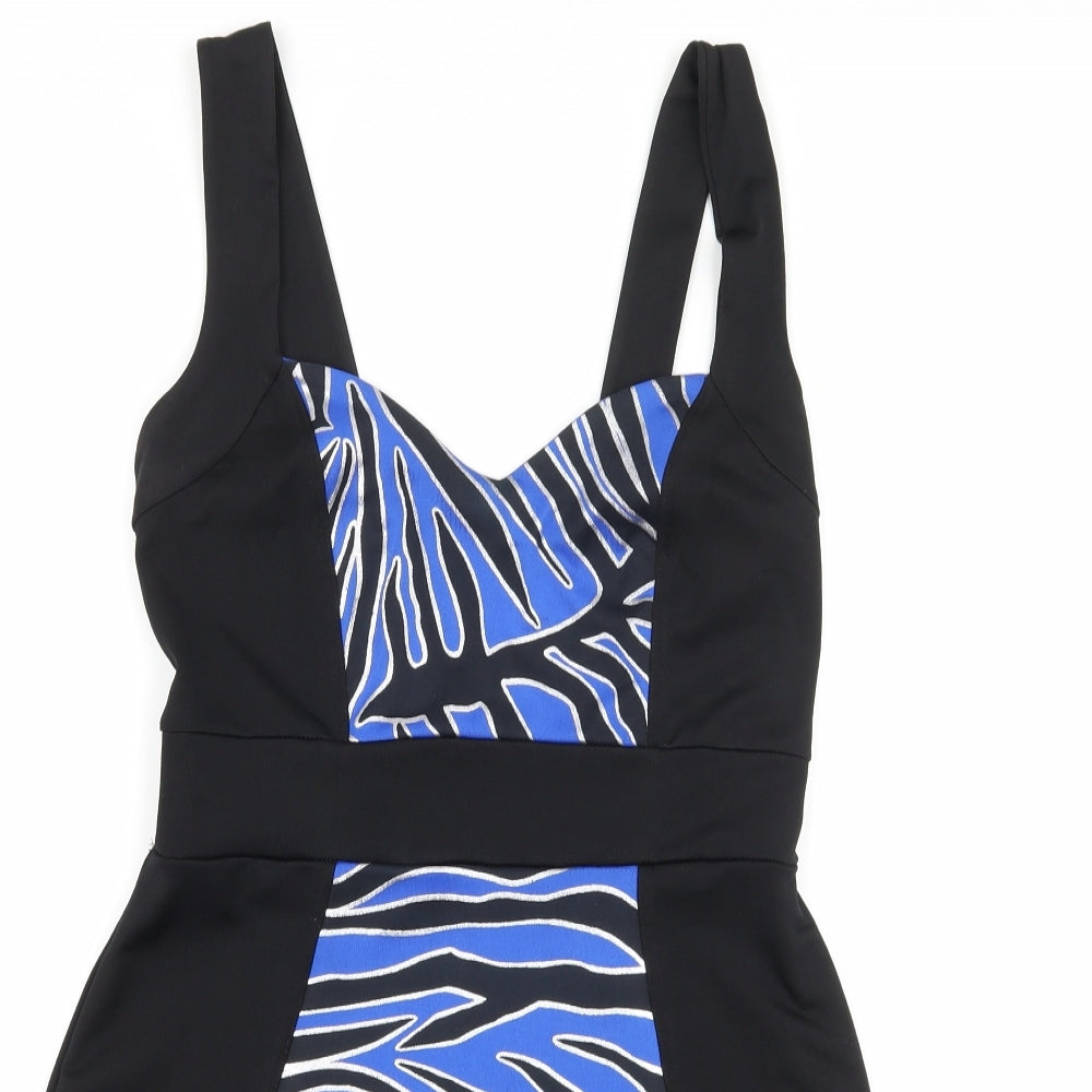 Jane Norman Womens Black Animal Print  Bodycon  Size 12