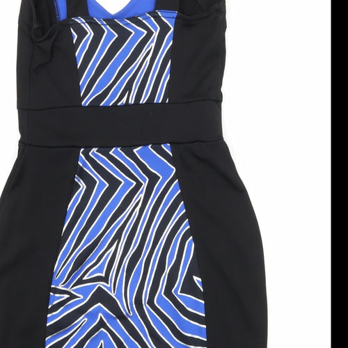 Jane Norman Womens Black Animal Print  Bodycon  Size 12