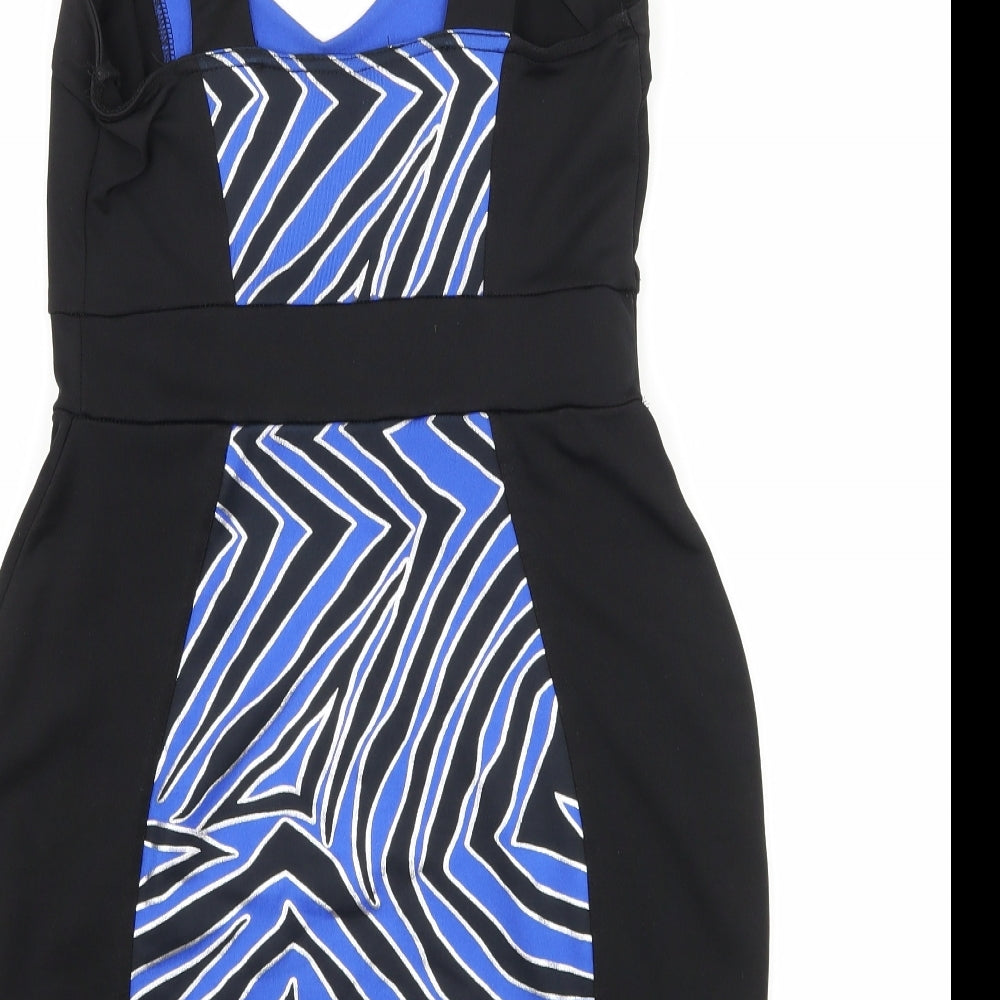 Jane Norman Womens Black Animal Print  Bodycon  Size 12