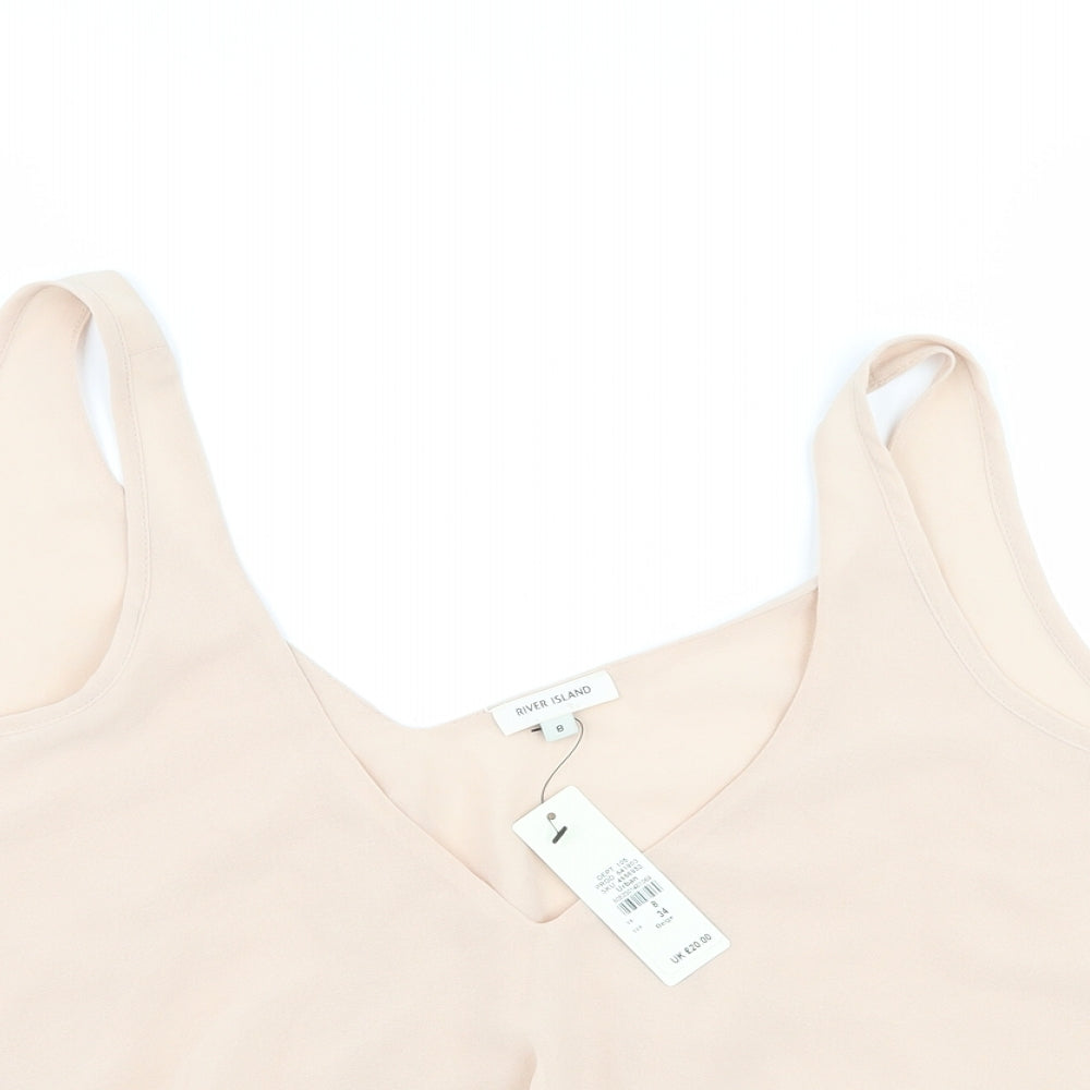 River Island Womens Pink   Cropped Tank Size 8