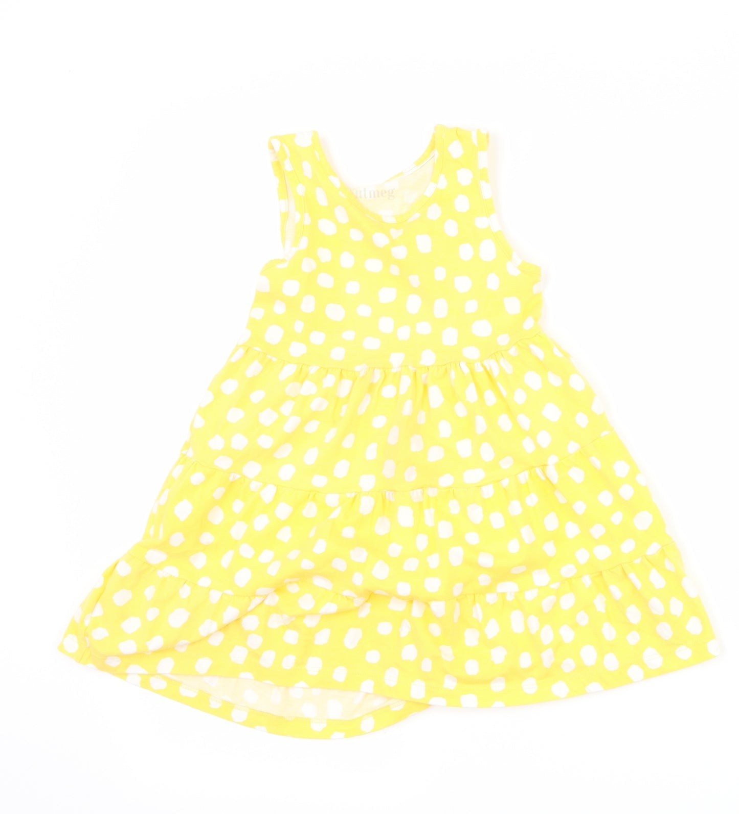 Nutmeg Girls Yellow Polka Dot  Shift  Size 4-5 Years