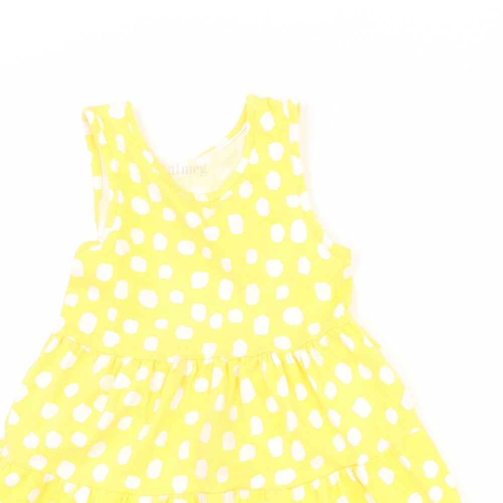 Nutmeg Girls Yellow Polka Dot  Shift  Size 4-5 Years