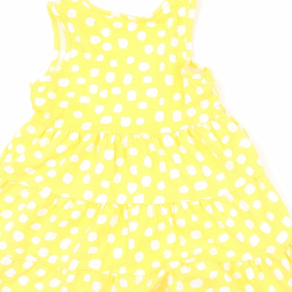 Nutmeg Girls Yellow Polka Dot  Shift  Size 4-5 Years
