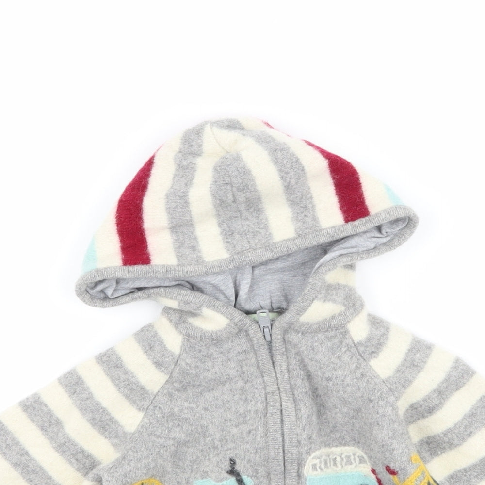 Monsoon Boys Grey  Knit Jacket  Size 3-4 Years  - cars