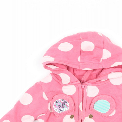NEXT Girls Pink Polka Dot  Jacket  Size 6-9 Months  - Animal face