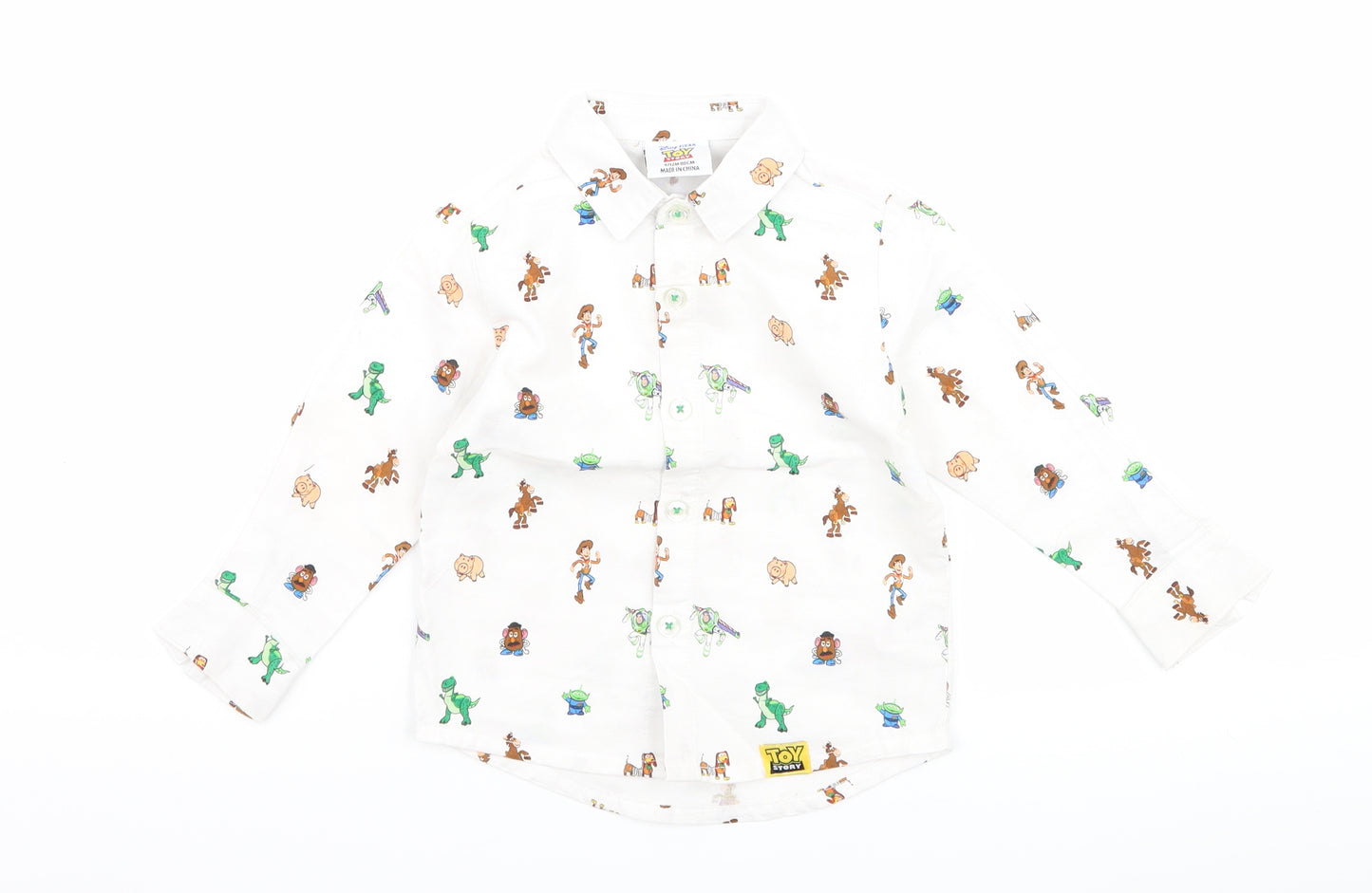 Primark Baby White   Basic Button-Up Size 9-12 Months  - disney toy story