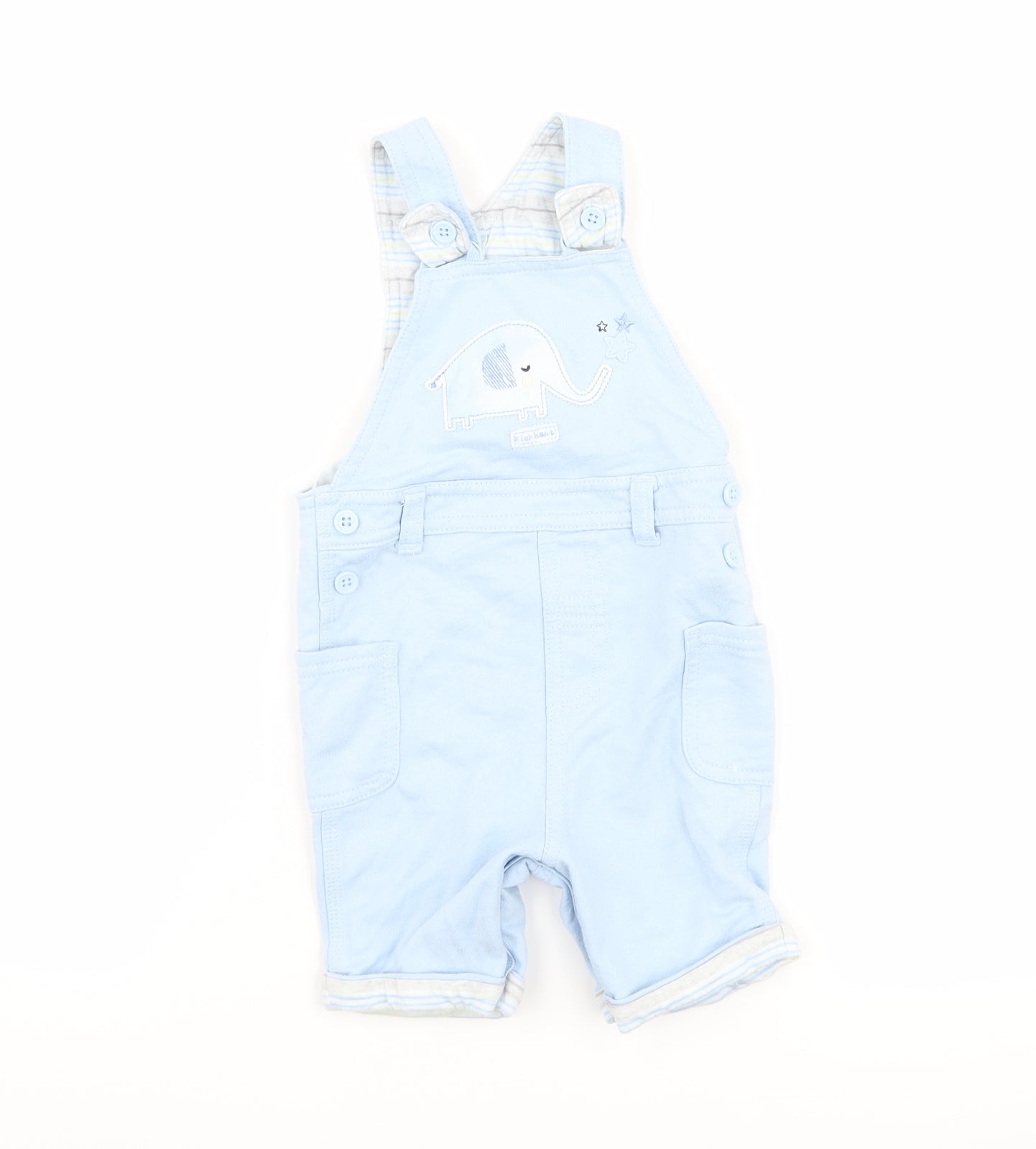 George Boys Blue   Dungaree One-Piece Size 9-12 Months  - Elephant