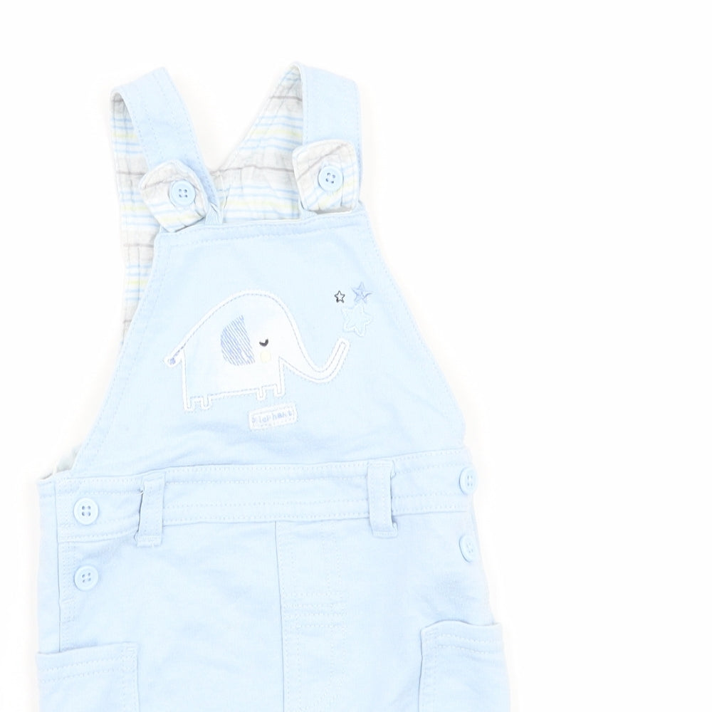 George Boys Blue   Dungaree One-Piece Size 9-12 Months  - Elephant