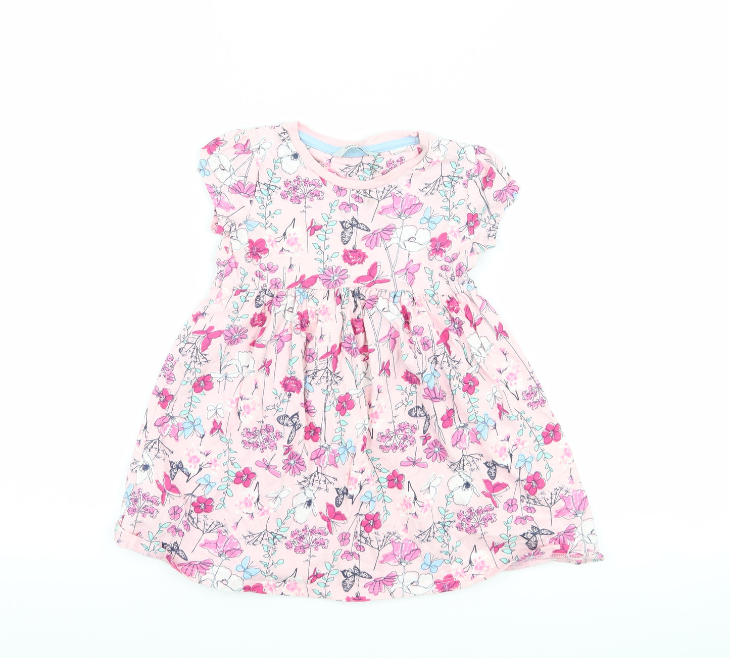 George Girls Pink Floral  Shift  Size 18-24 Months