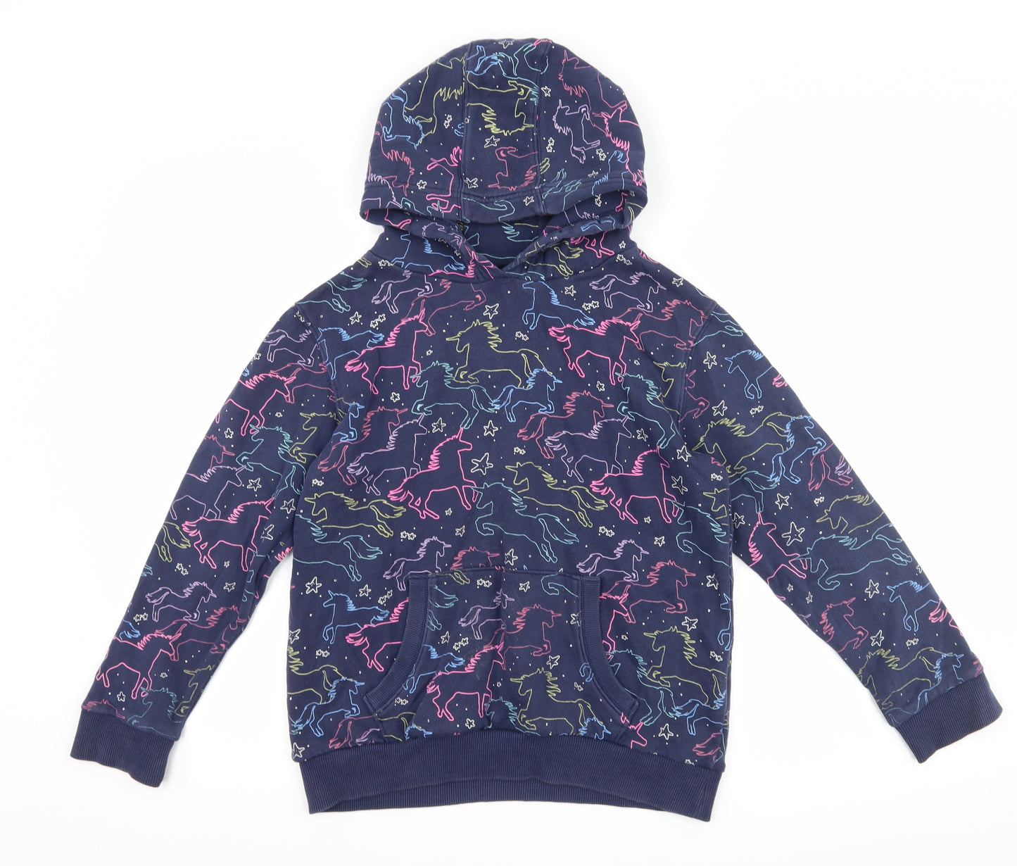 NEXT Girls Black   Pullover Hoodie Size 11 Years  - unicorn