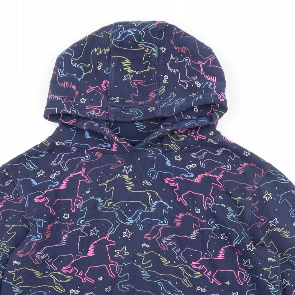 NEXT Girls Black   Pullover Hoodie Size 11 Years  - unicorn