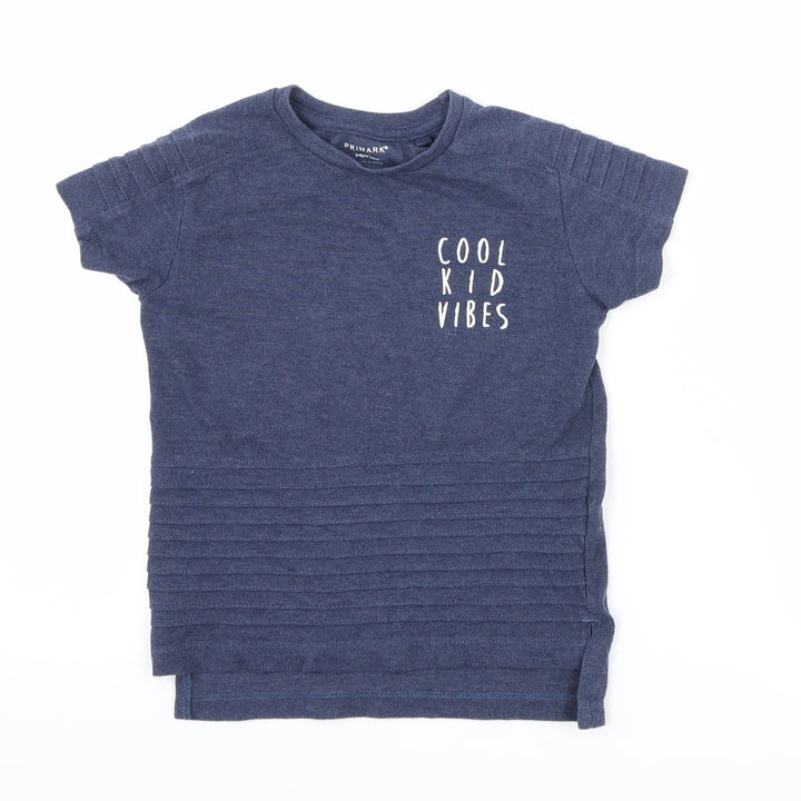 Primark Boys Blue Basic T-Shirt Size 3-4 Years - cool kids vibes