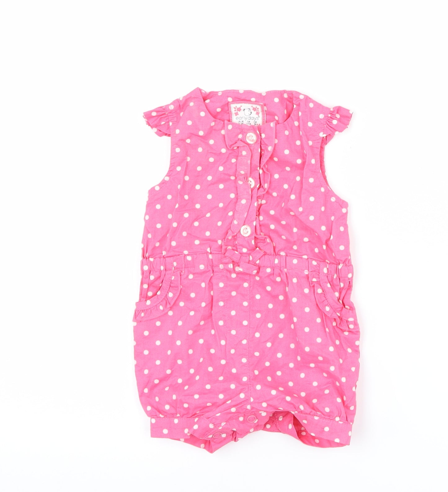 Primark Girls Pink Polka Dot  Romper One-Piece Size 0-3 Months