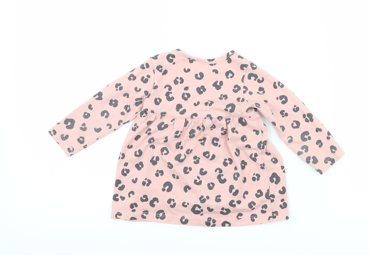 TU Girls Pink Animal Print  T-Shirt Dress  Size 3-6 Months