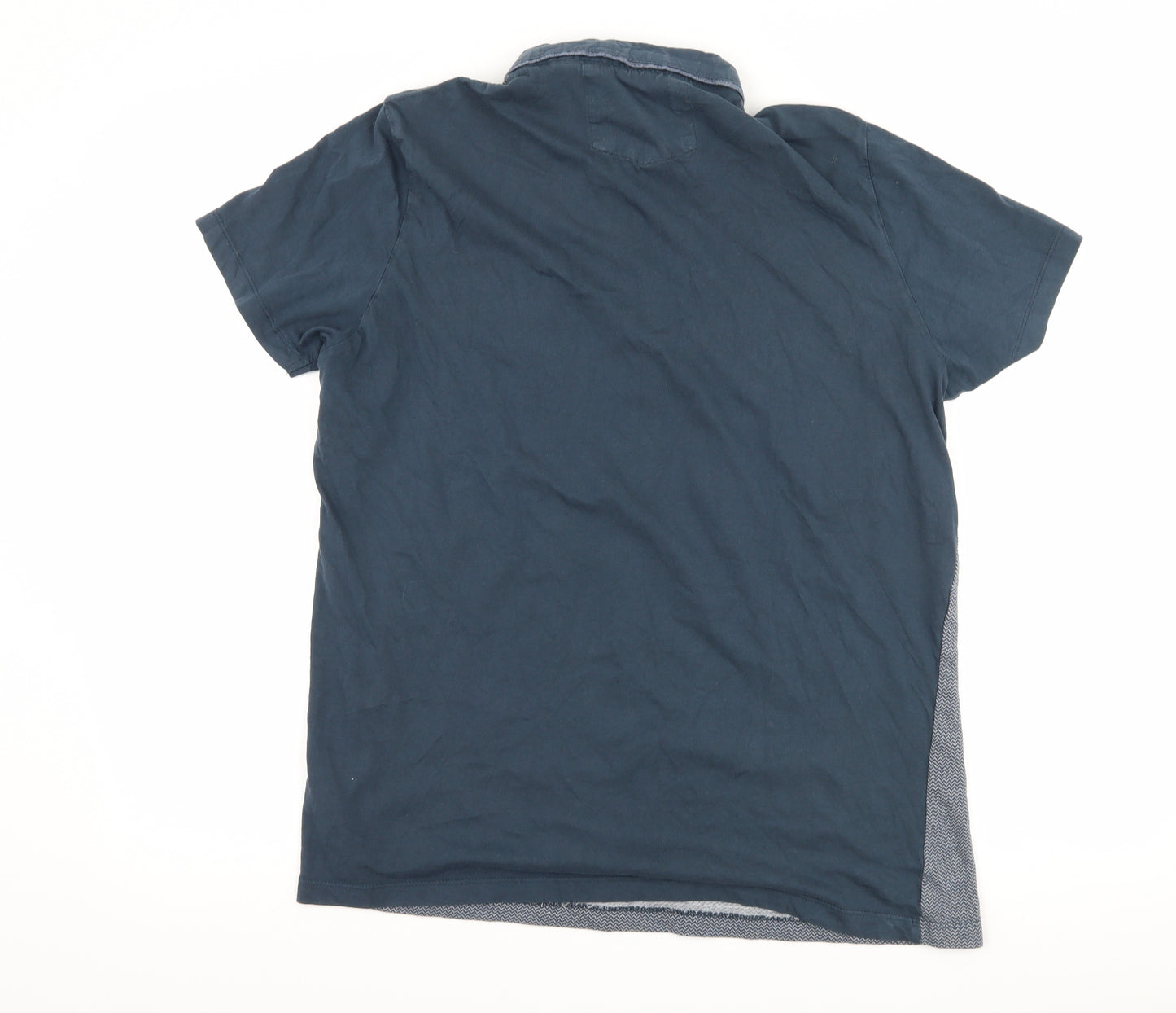 Matalan Mens Blue Geometric   Polo Size L