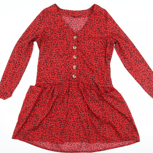 influence Womens Red Floral  Skater Dress  Size 10