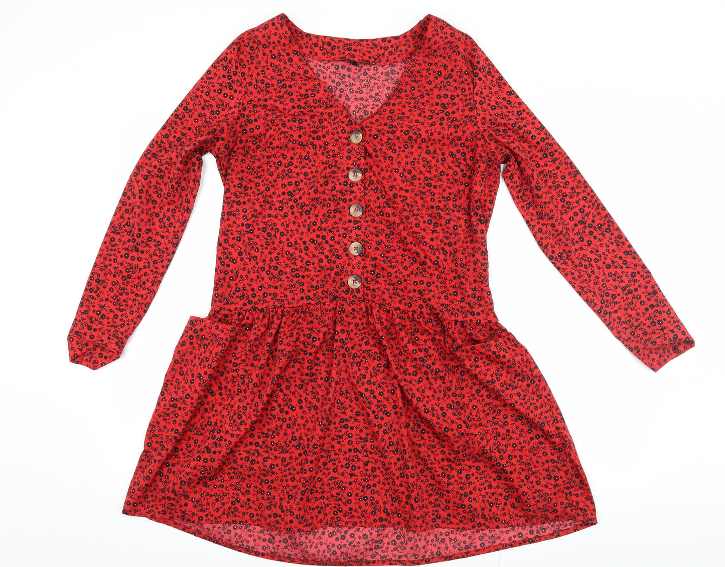 influence Womens Red Floral  Skater Dress  Size 10