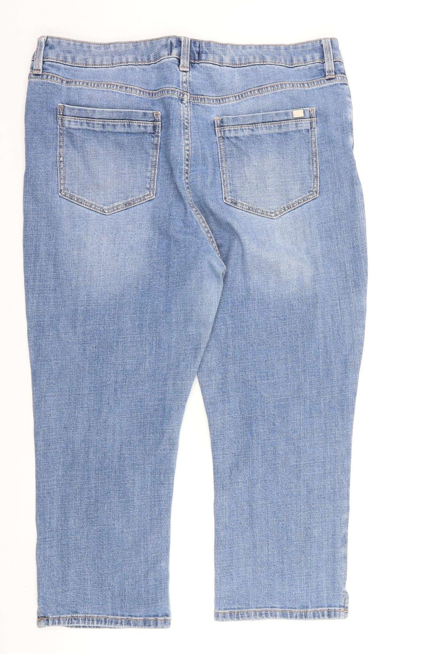 F&F Womens Blue  Denim Cropped Jeans Size 16 L23 in