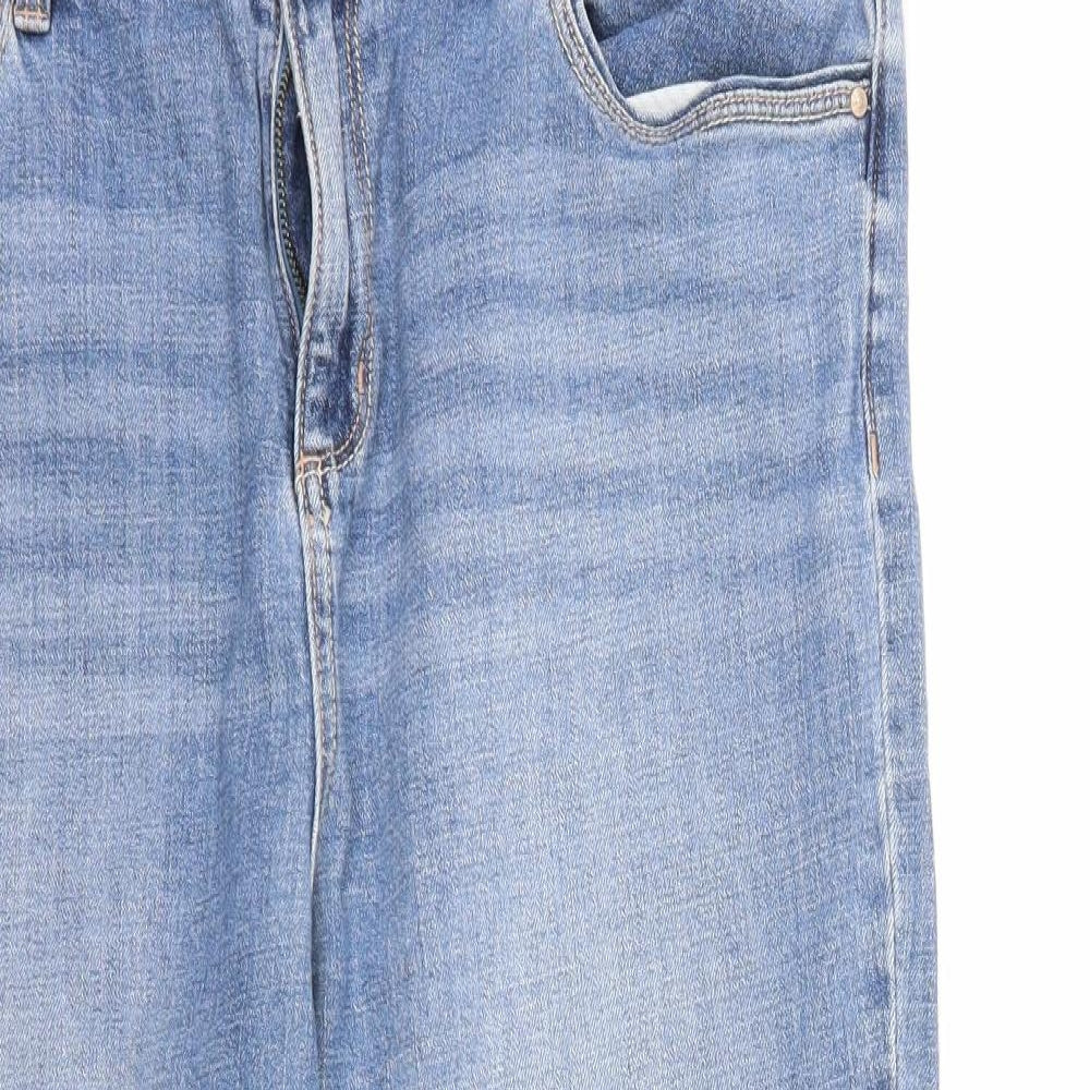 F&F Womens Blue  Denim Cropped Jeans Size 16 L23 in