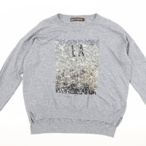 QED London Womens Grey   Pullover Jumper Size M  - graphic