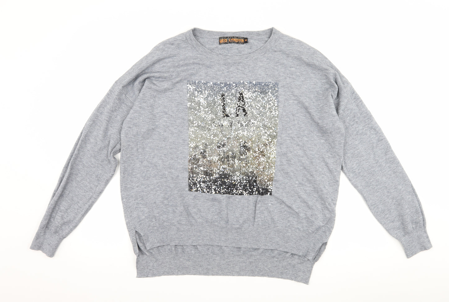 QED London Womens Grey   Pullover Jumper Size M  - graphic