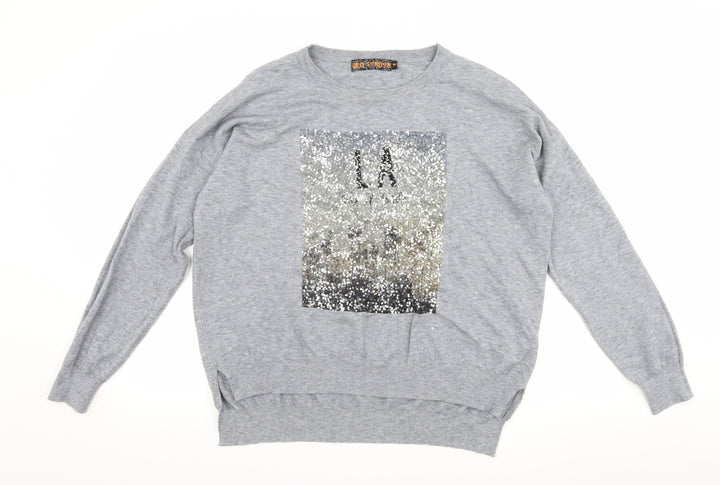 QED London Womens Grey Pullover Jumper Size M - graphic