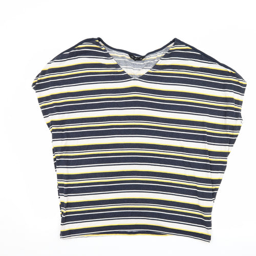 F&F Womens Blue Striped  Basic T-Shirt Size 16