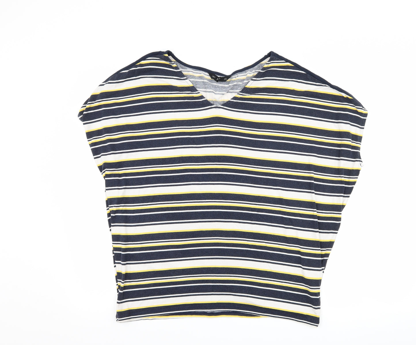 F&F Womens Blue Striped  Basic T-Shirt Size 16