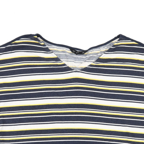F&F Womens Blue Striped  Basic T-Shirt Size 16