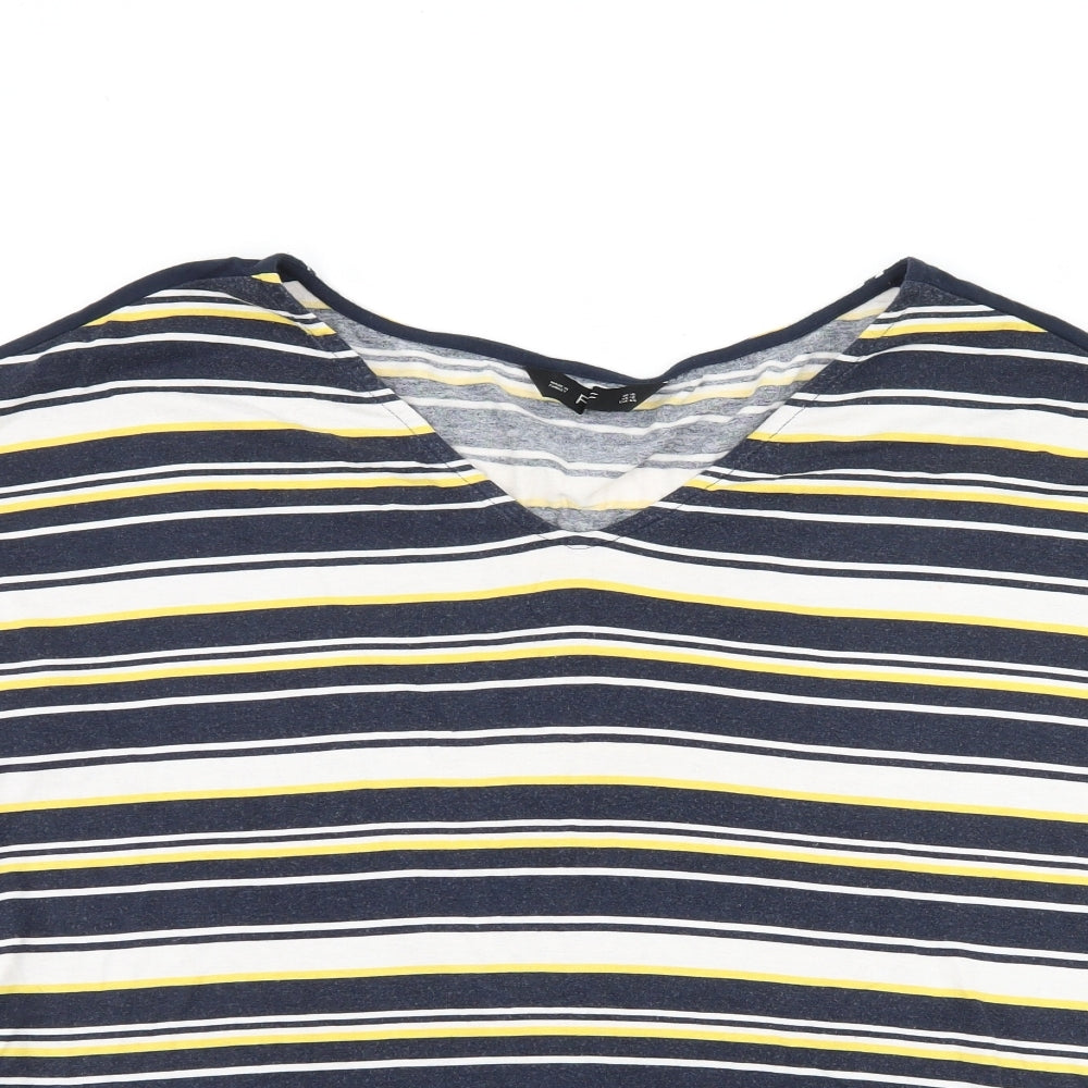 F&F Womens Blue Striped  Basic T-Shirt Size 16