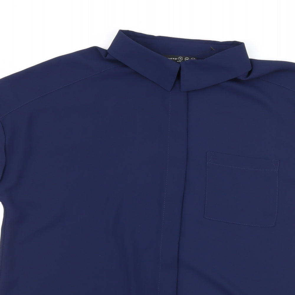 Atmosphere Womens Blue   Basic Button-Up Size 16