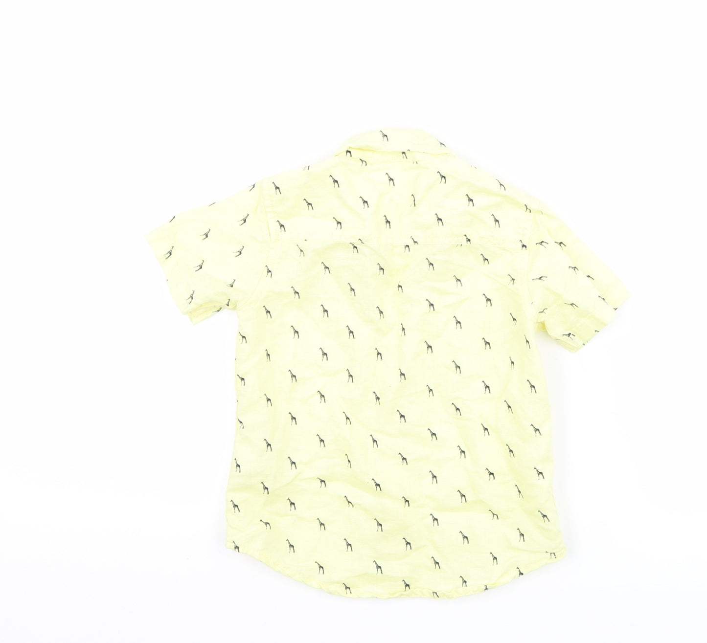 NEXT Boys Yellow   Basic Button-Up Size 12-18 Months  - Giraffe