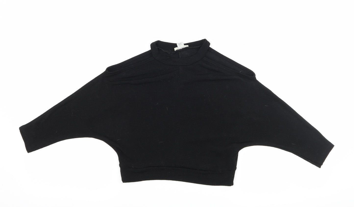 River Island Girls Black   Basic T-Shirt Size 5-6 Years  - Cut Out Shoulder