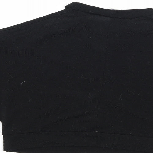 River Island Girls Black   Basic T-Shirt Size 5-6 Years  - Cut Out Shoulder