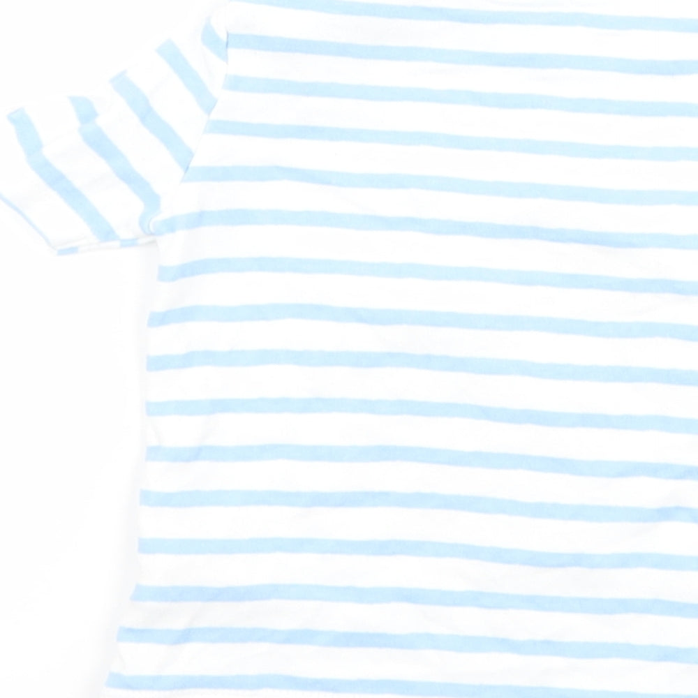 F&F Boys Blue Striped  Basic T-Shirt Size 12-18 Months  - Disney Mickey Mouse
