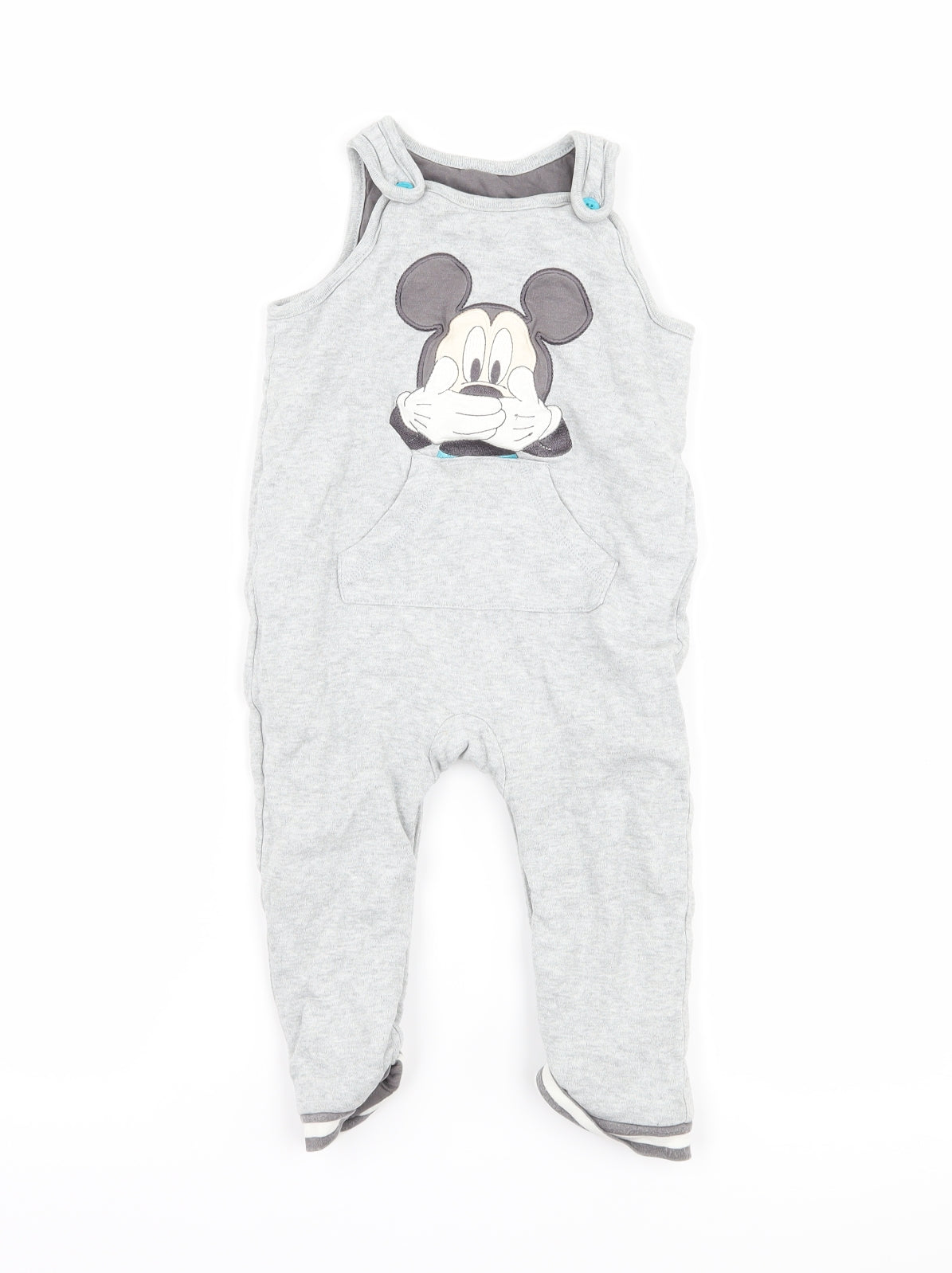 Nutmeg Boys Grey   Dungaree One-Piece Size 12-18 Months  - Disney Mickey Mouse