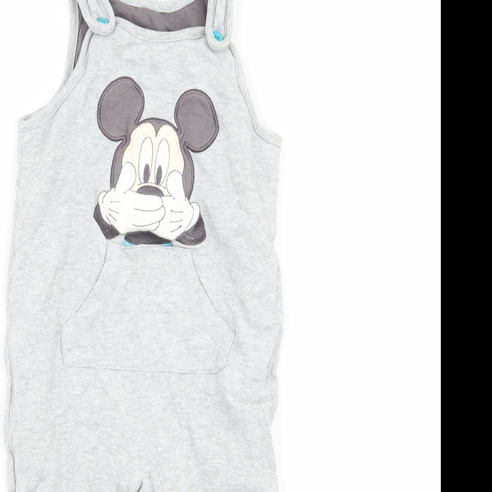 Nutmeg Boys Grey   Dungaree One-Piece Size 12-18 Months  - Disney Mickey Mouse