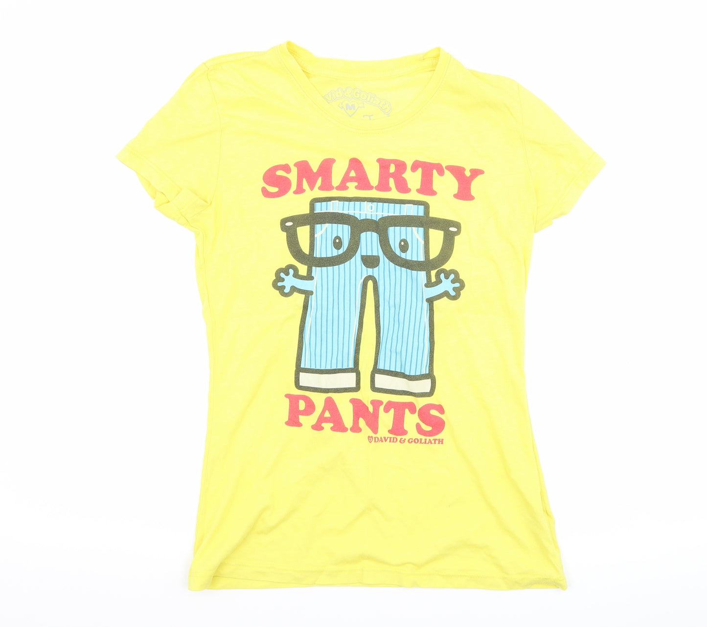 David & Goliath Womens Yellow   Basic T-Shirt Size M  - smarty pants