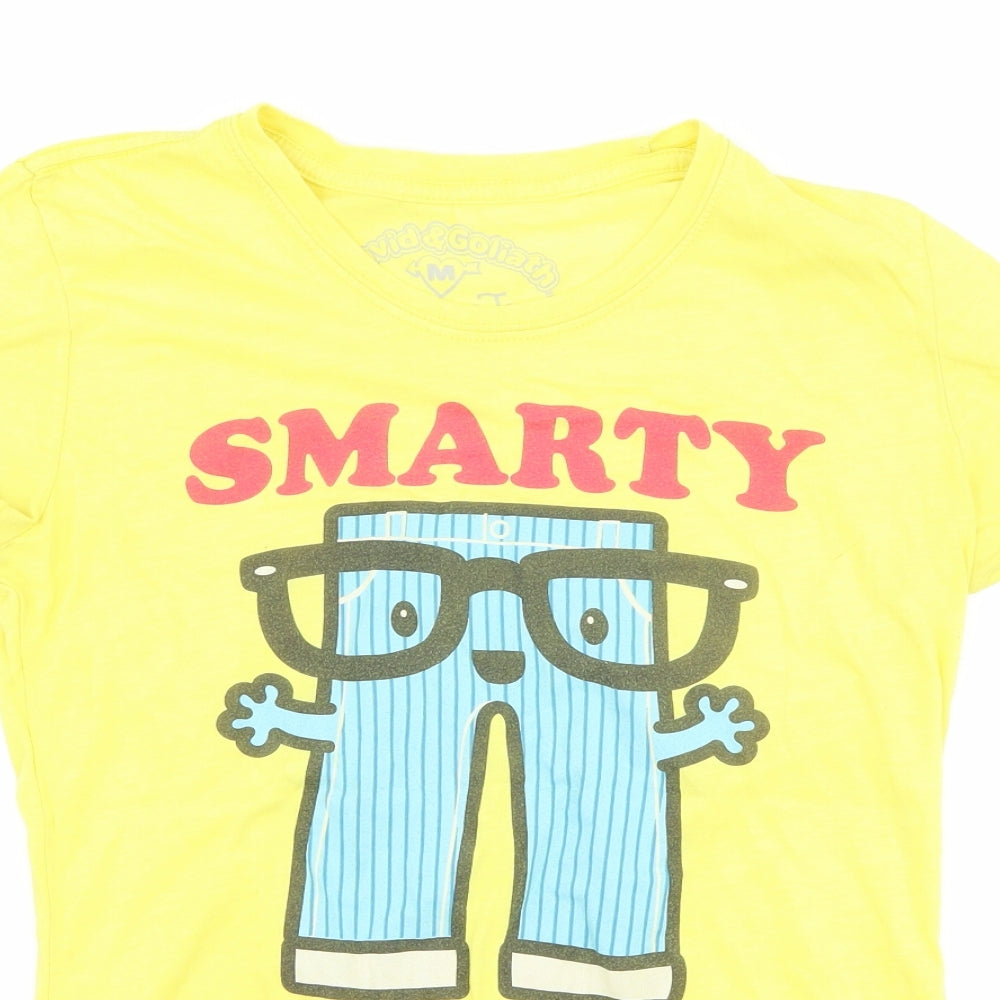 David & Goliath Womens Yellow   Basic T-Shirt Size M  - smarty pants