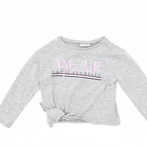 Matalan Girls Silver   Basic T-Shirt Size 5 Years  - amour
